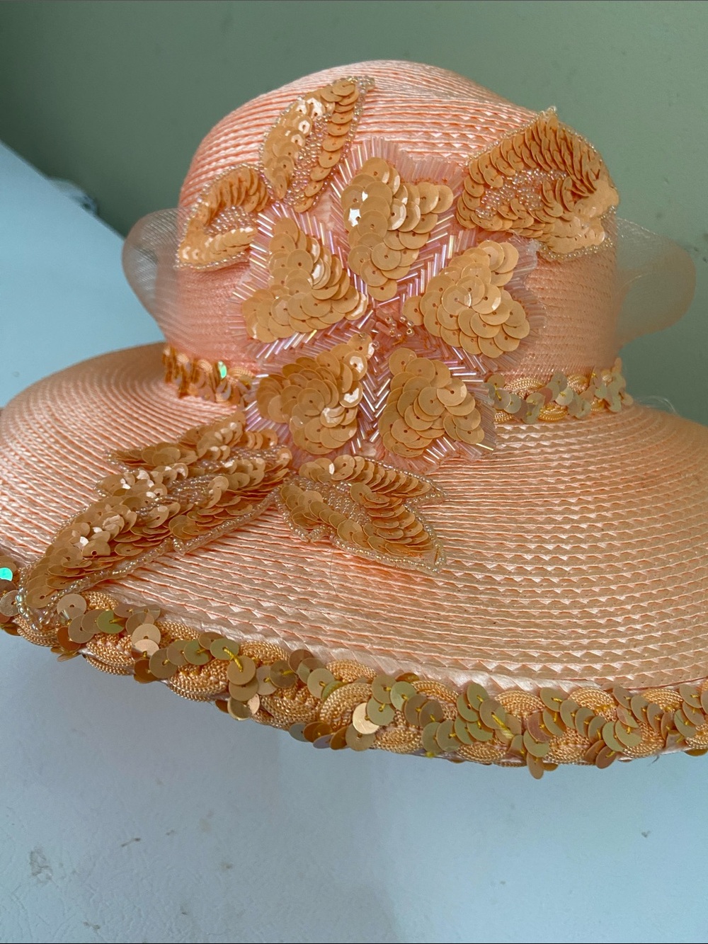 Gorgeous Peach Church Hat / Dress Hat
